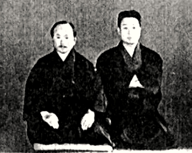 Gichin Funakoshi with Takeshi Shimoda