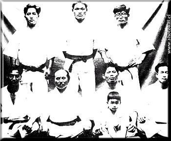 O-Sensei Gichin Funakoshi with Yoshitaka Funakoshi